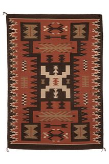 Diné [Navajo], Nora Yazzie, Storm Pattern Textile, ca. 1975
