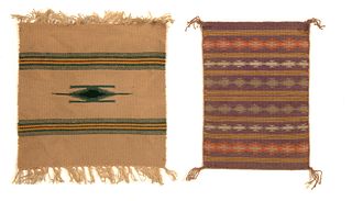 Diné [Navajo], Group of Two Miniature Textiles, ca. 1980