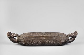 New Zealand, Maori Waka Huia Feather Box, ca. 1840