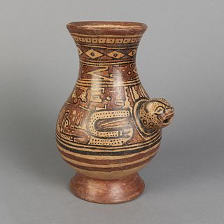 Pre-Columbian, Nicoya, Polychrome Vase with Jaguar Head