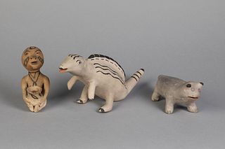 Tesuque and Cochiti, Group of Three Pottery Figures