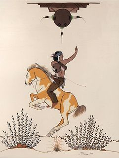Quincy Tahoma, Untitled (Navajo Warrior), 1938