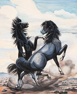 Frank Vigil, Untitled (Two Horses), 1959