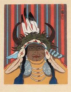 Kevin Red Star, Native American Man with Headdress