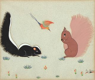 Merina Lujan [Pop Chalee], Untitled (Skunk and Squirrel)
