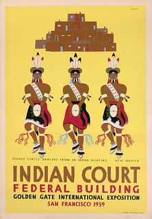 Louis Siegriest, Indian Court Federal Building / Pueblo Turtle Dancers, 1939