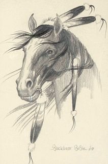 Blackbear Bosin [Tsate Kongia], Untitled (Horse), 1969
