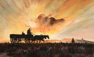 Robert Draper, Untitled (Wagon at Sunset)