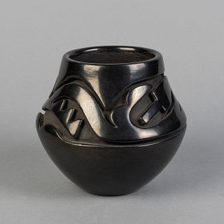 Santa Clara, Teresita Naranjo, Small Carved Blackware Jar