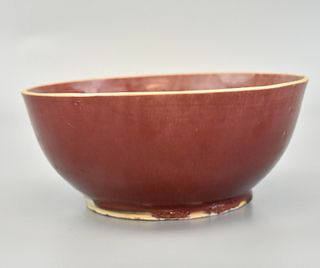 Large Chinese Red Glazed Bowl,19/20th C.