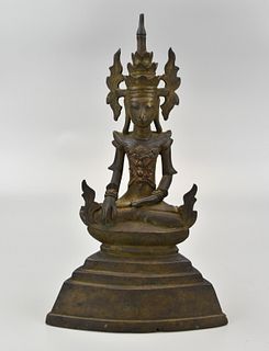Thailan Bronze Buddha Figure, 17th C.
