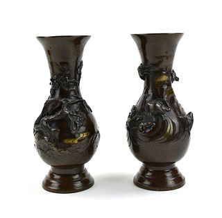 Pair of Chinese Bronze Vase, 20th C.