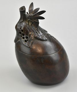 Chinese Bronze Incense Burner w/ Insect, 19th C.