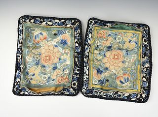 Pair Chinese Embroidery Pillow set ,Qing Dynasty