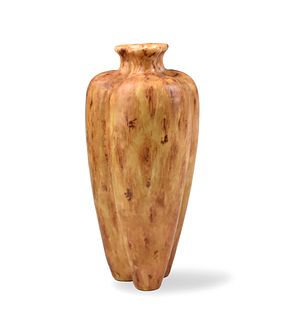 Chinese Imitation Wood Porcelain Vase