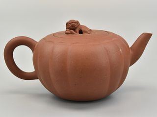 Chinese Zisha Melon Teapot