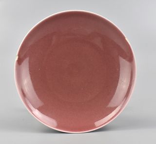 Chinese Red Glazed Plate ,20th C.