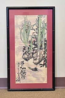 Chinese Framed Painting of Daffodil