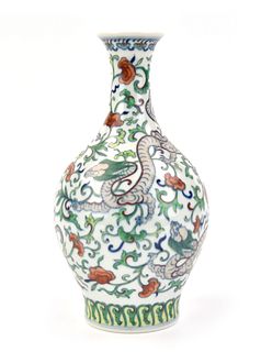 A Chinese Doucai Glazed Vase, Yongzheng mark
