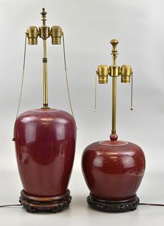 Two Chinese Flambe Glazed Jar MAL, 19th C.