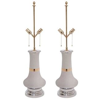 Mid-Century Modern Baluster Table Lamps, Pair