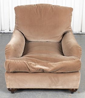 George Smith Taupe Velvet Lounge Chair