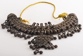 African Tribal Base Metal Ceremonial Necklace