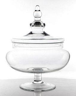 Monumental Clear Glass Apothecary Centerpiece Jar