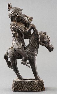 African Edo Metal Equestrian Figure, Benin Kingdom