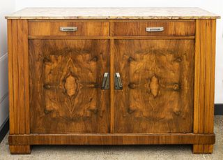 Art Deco Walnut Credenza Cabinet