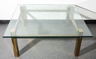 Mid-Century Modern Brass And Glass Coffee Table