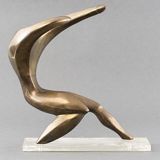 Modern Bronze Abstract Figural Sculpture