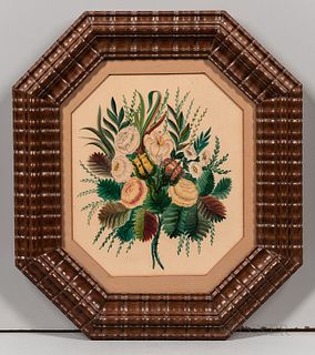 American School, Mid-19th Century, Floral Arrangement, Unsigned., Condition: Minor toning, not examined out of frame., Watercolor on pa