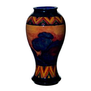Moorcroft Art Pottery Flambe Dawn Pattern Vase