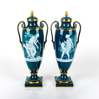 Pair Of Minton Alboin Birks Bicentenary Lidded Vases