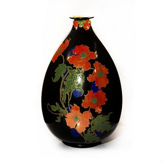 Rare Royal Doulton Asian Style Floral Vase