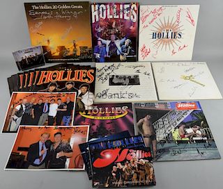 The Hollies, Collection of items signed by English Rock/Pop group including Tony Hicks, Bobby Elliot