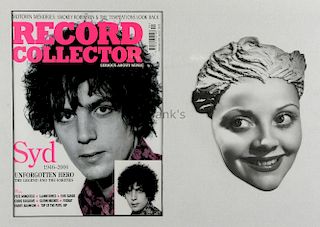 Syd Barratt, (Pink Floyd), montage including the cover of Record Collector September 2006, with a sm