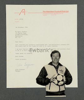 Harry Goodwin, a framed letter from Alex Ferguson, then manager of Aberdeen Football Club thanking h