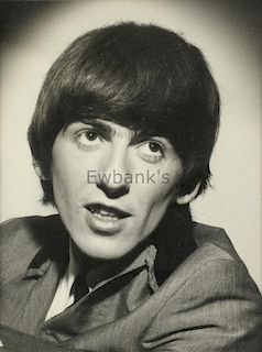 George Harrison, The Beatles, black and white photograph taken by Harry Goodwin, 20 x 15 cm. Provena