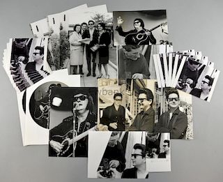 Roy Orbison and Harry Goodwin, black and white print, stamped on reverse Harry Goodwin, 28 x 28 cm,