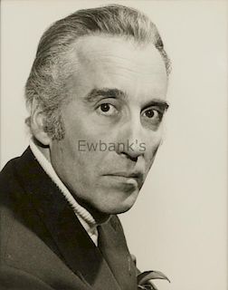 Christopher Lee, Actor, Two black and white photographs by Harry Goodwin, framed photograph signed o