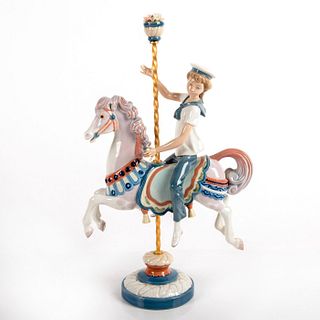 Boy On Carousel Horse 1001470 - Lladro Porcelain Figurine
