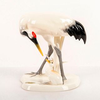 Noritake Vintage Porcelain Figurine, Mother And Baby Crane