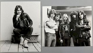 Iron Maiden & Steve Harris, 3 black & white photographs by Harry Goodwin, stamped on reverse, 25 x 2