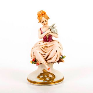 Benacchio Porcelain Figurine, Girl With Bunny