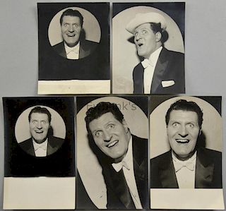 Tommy Cooper, Comedian, five black and white photographs by Harry Goodwin, stamped on reverse, large