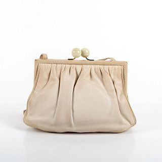 Vintage Bottega Veneta Cream Leather Cross Body Bag