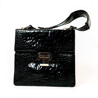 Vintage Holt Renfrew Italy Black Leather Bag