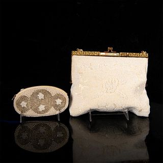 Vintage Japanese Beaded Evening Purse and Coin Pouch